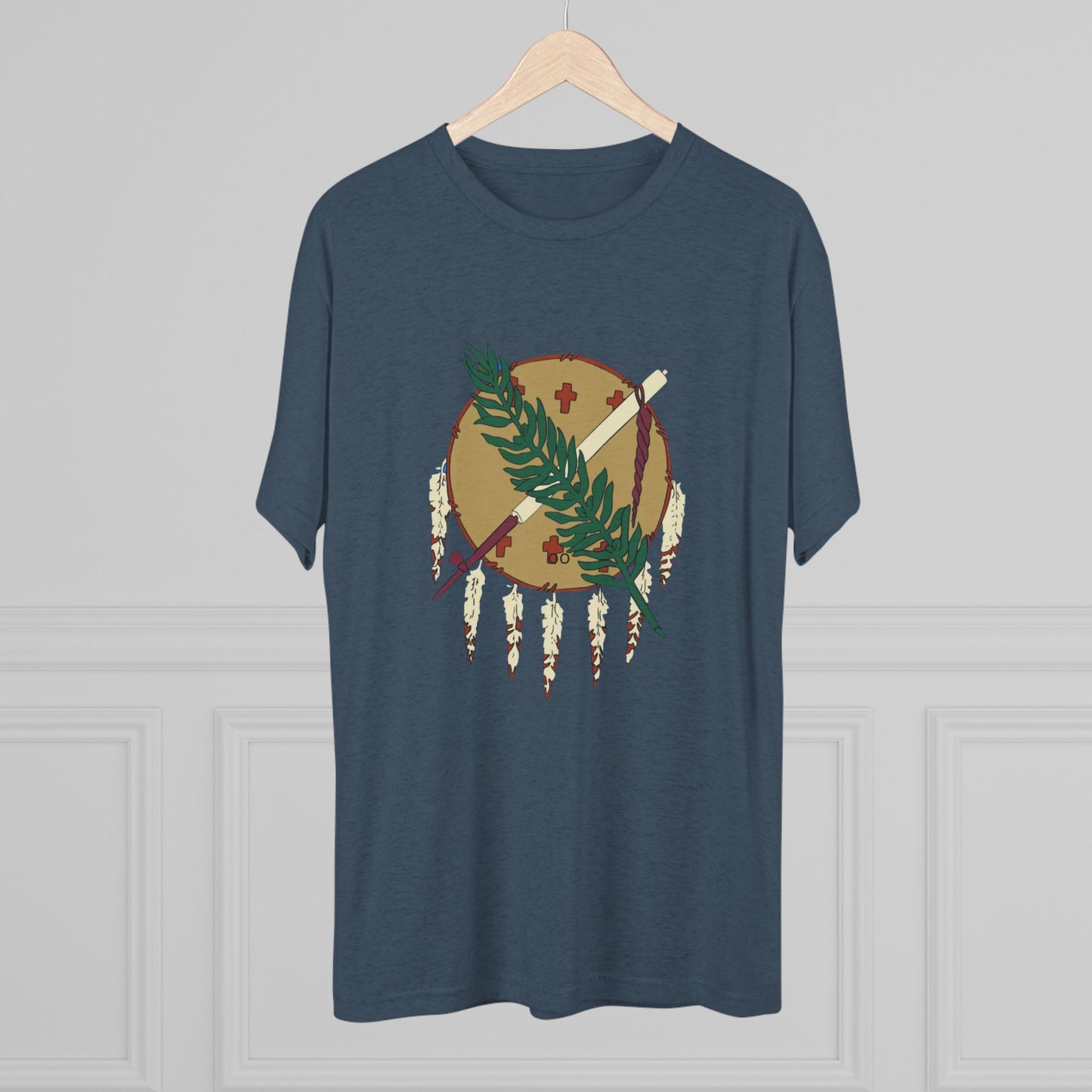 The Osage Shield! Famed for its Beauty and Meaning. Unisex Tri-Blend Crew Tee, Boho Shirt, Casual Wear, Gift for Nature Lovers, Festival Apparel, Unique Graphic Tee