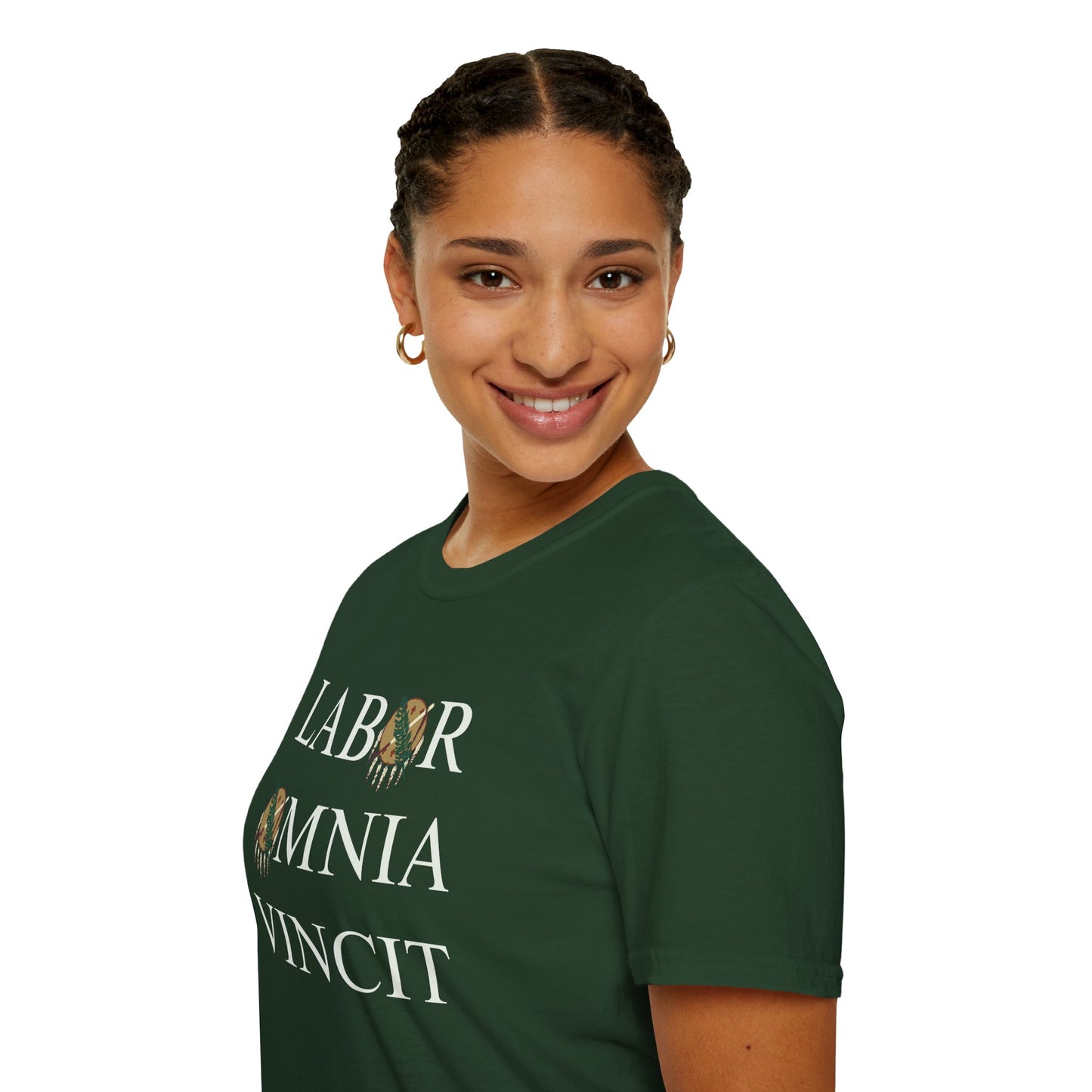Labor Omnia Vincit. Our True Motto. 100% ring-spun cotton. XS - 5XL