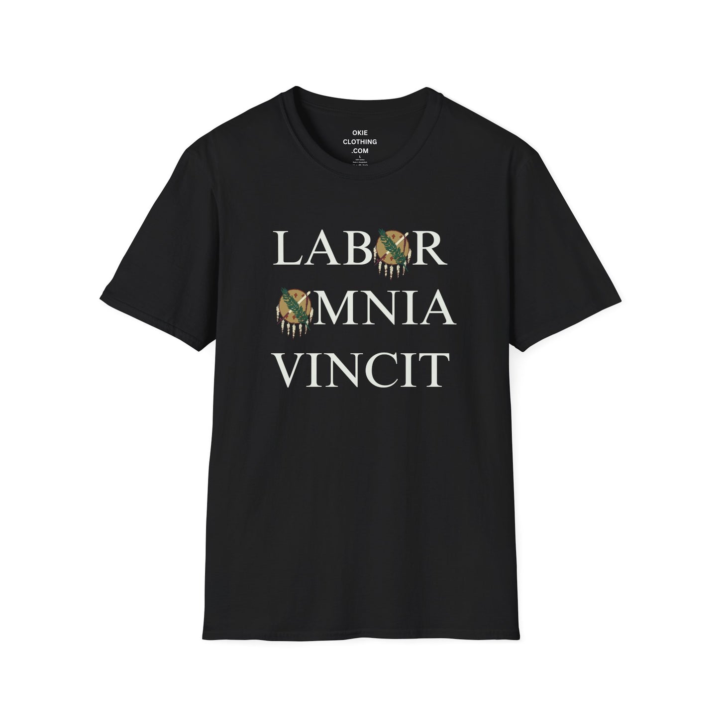 Labor Omnia Vincit. Our True Motto. 100% ring-spun cotton. XS - 5XL