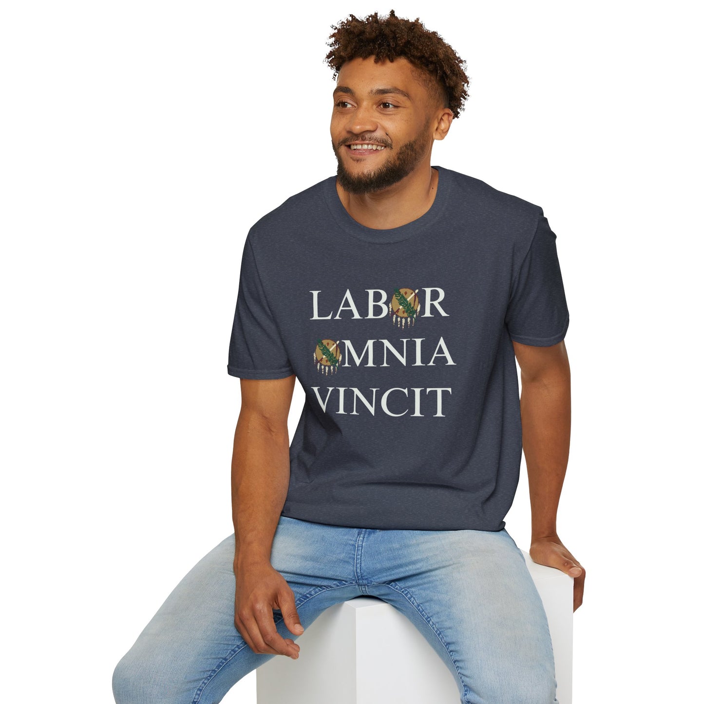 Labor Omnia Vincit. Our True Motto. 100% ring-spun cotton. XS - 5XL