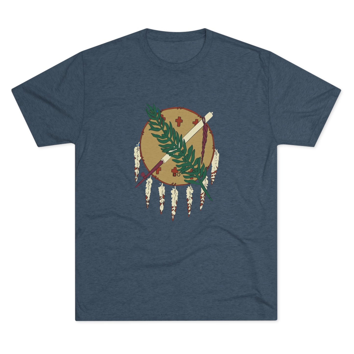 The Osage Shield! Famed for its Beauty and Meaning. Unisex Tri-Blend Crew Tee, Boho Shirt, Casual Wear, Gift for Nature Lovers, Festival Apparel, Unique Graphic Tee