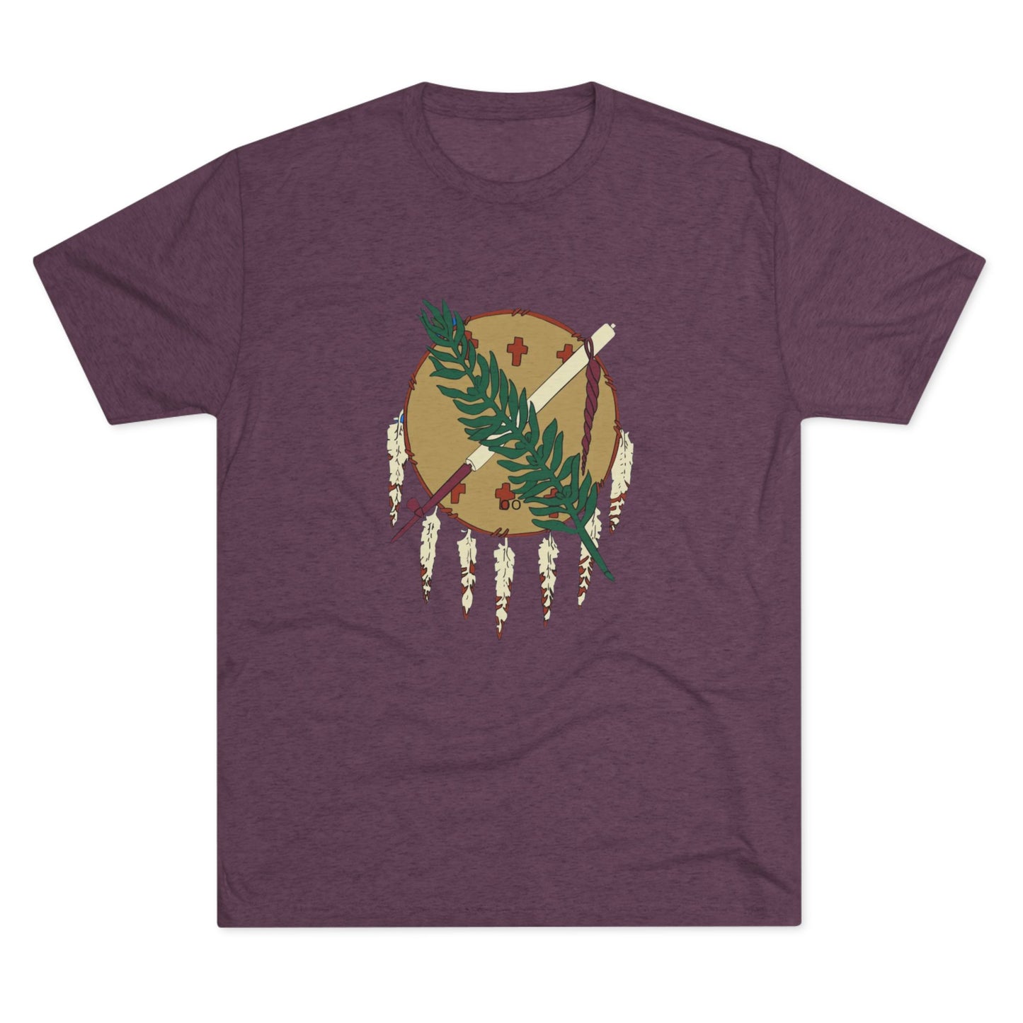 The Osage Shield! Famed for its Beauty and Meaning. Unisex Tri-Blend Crew Tee, Boho Shirt, Casual Wear, Gift for Nature Lovers, Festival Apparel, Unique Graphic Tee