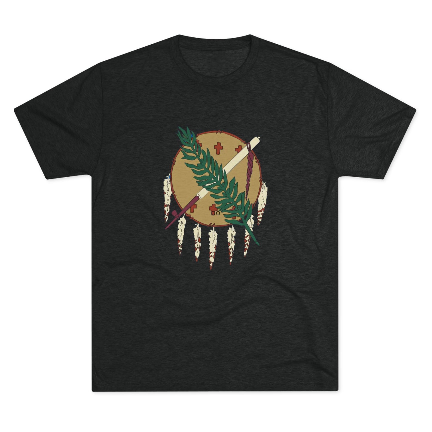 The Osage Shield! Famed for its Beauty and Meaning. Unisex Tri-Blend Crew Tee, Boho Shirt, Casual Wear, Gift for Nature Lovers, Festival Apparel, Unique Graphic Tee
