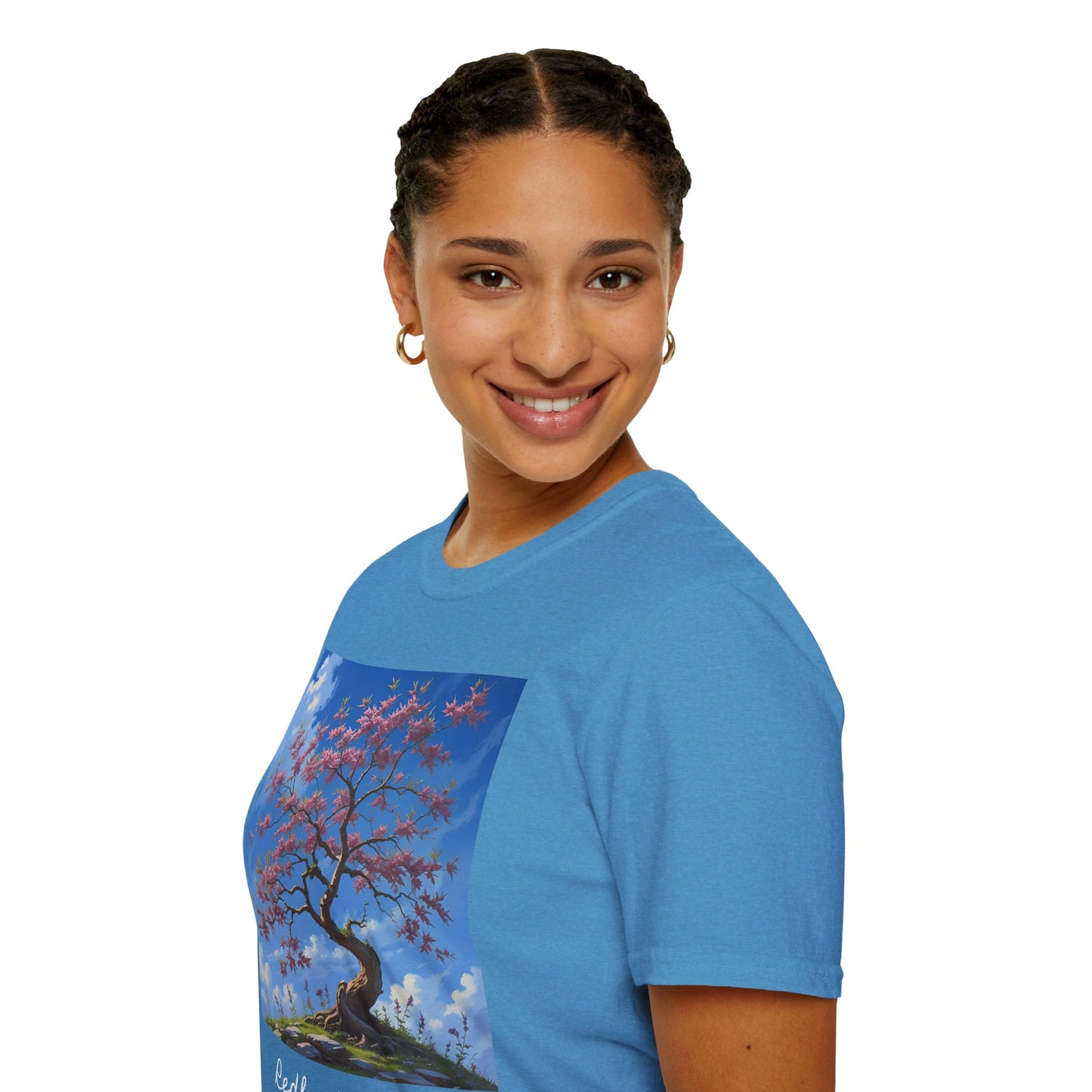 Tranquil Tree T-Shirt, Nature Lover Tee, Gift for Gardeners, Botanical Art Shirt, Relaxed Fit Summer Apparel