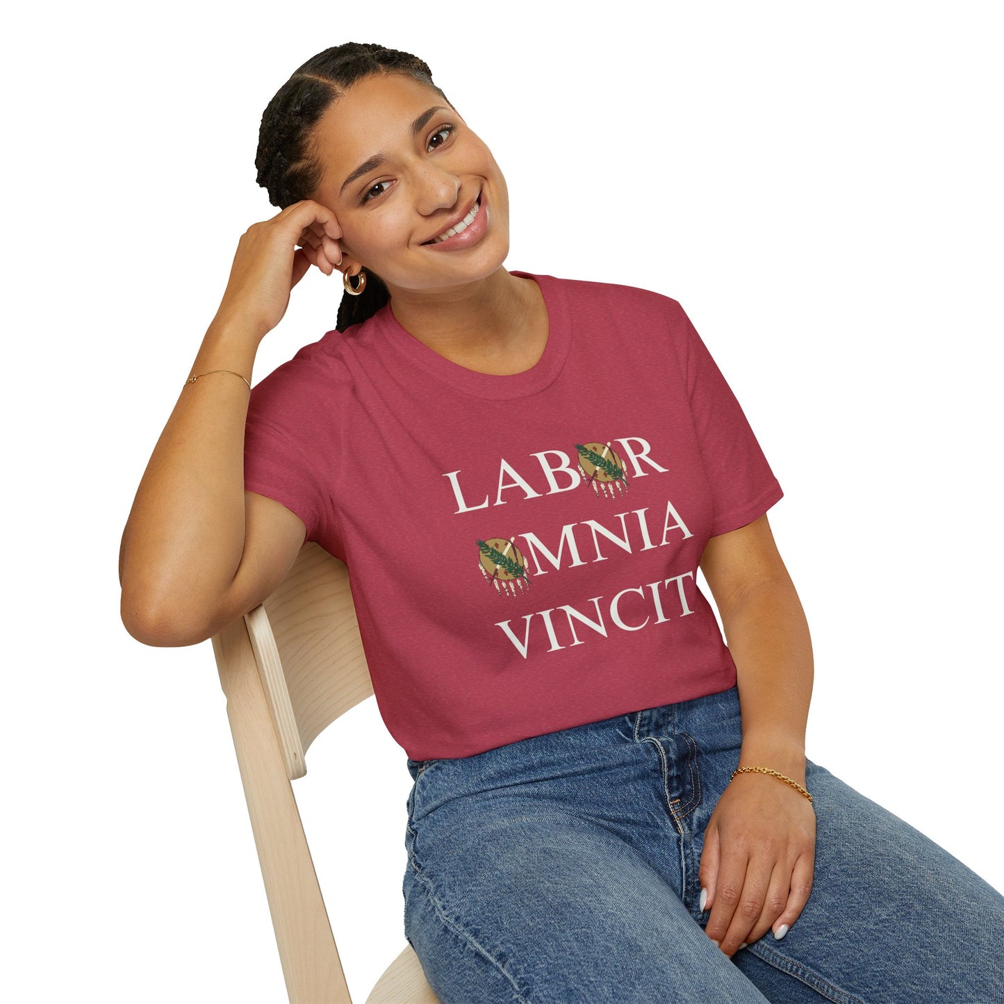 Labor Omnia Vincit. Our True Motto. 100% ring-spun cotton. XS - 5XL