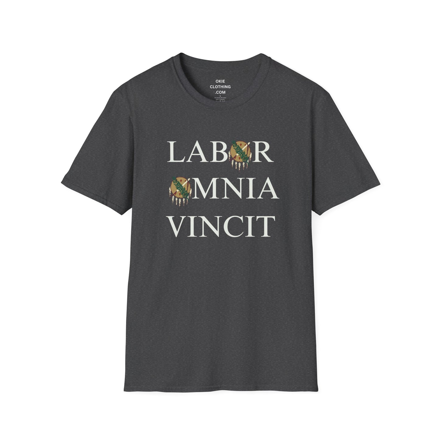 Labor Omnia Vincit. Our True Motto. 100% ring-spun cotton. XS - 5XL