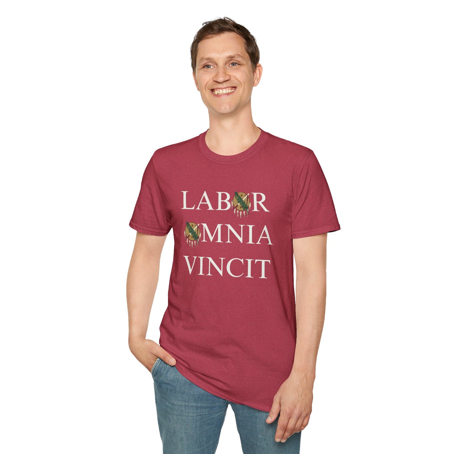 Labor Omnia Vincit. Our True Motto. 100% ring-spun cotton. XS - 5XL