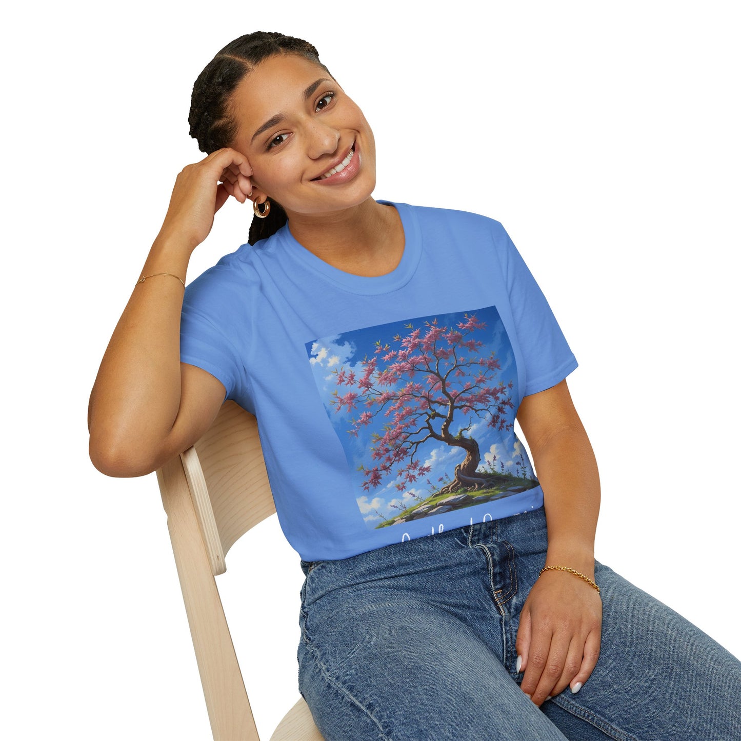 Tranquil Tree T-Shirt, Nature Lover Tee, Gift for Gardeners, Botanical Art Shirt, Relaxed Fit Summer Apparel