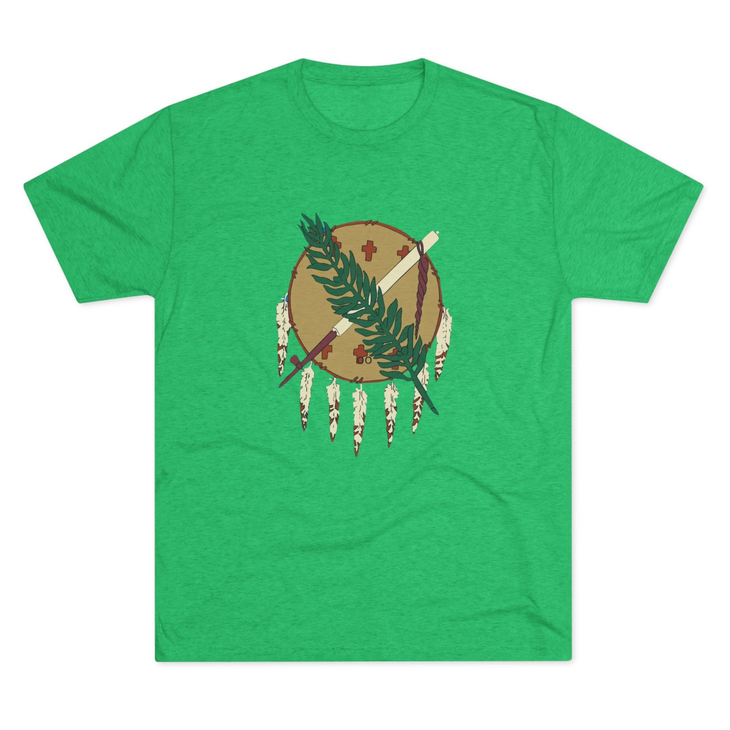 The Osage Shield! Famed for its Beauty and Meaning. Unisex Tri-Blend Crew Tee, Boho Shirt, Casual Wear, Gift for Nature Lovers, Festival Apparel, Unique Graphic Tee