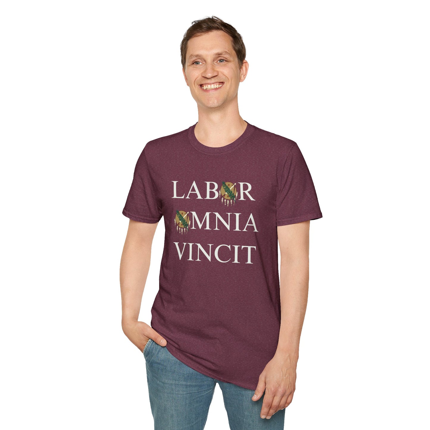 Labor Omnia Vincit. Our True Motto. 100% ring-spun cotton. XS - 5XL