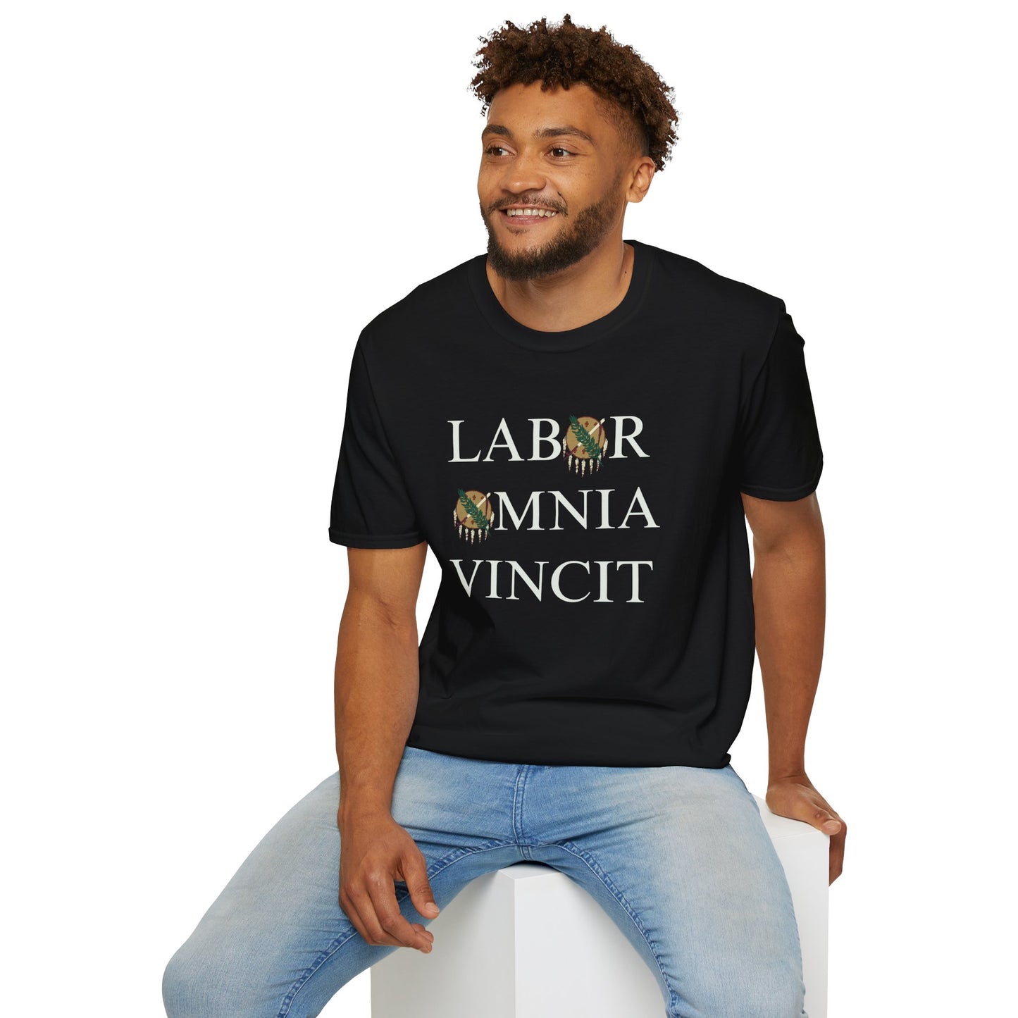 Labor Omnia Vincit. Our True Motto. 100% ring-spun cotton. XS - 5XL