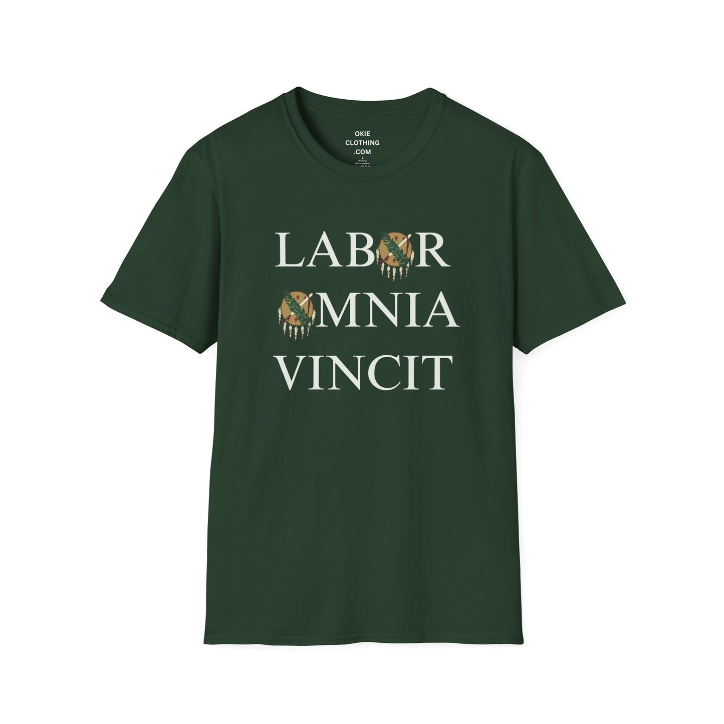 Labor Omnia Vincit. Our True Motto. 100% ring-spun cotton. XS - 5XL