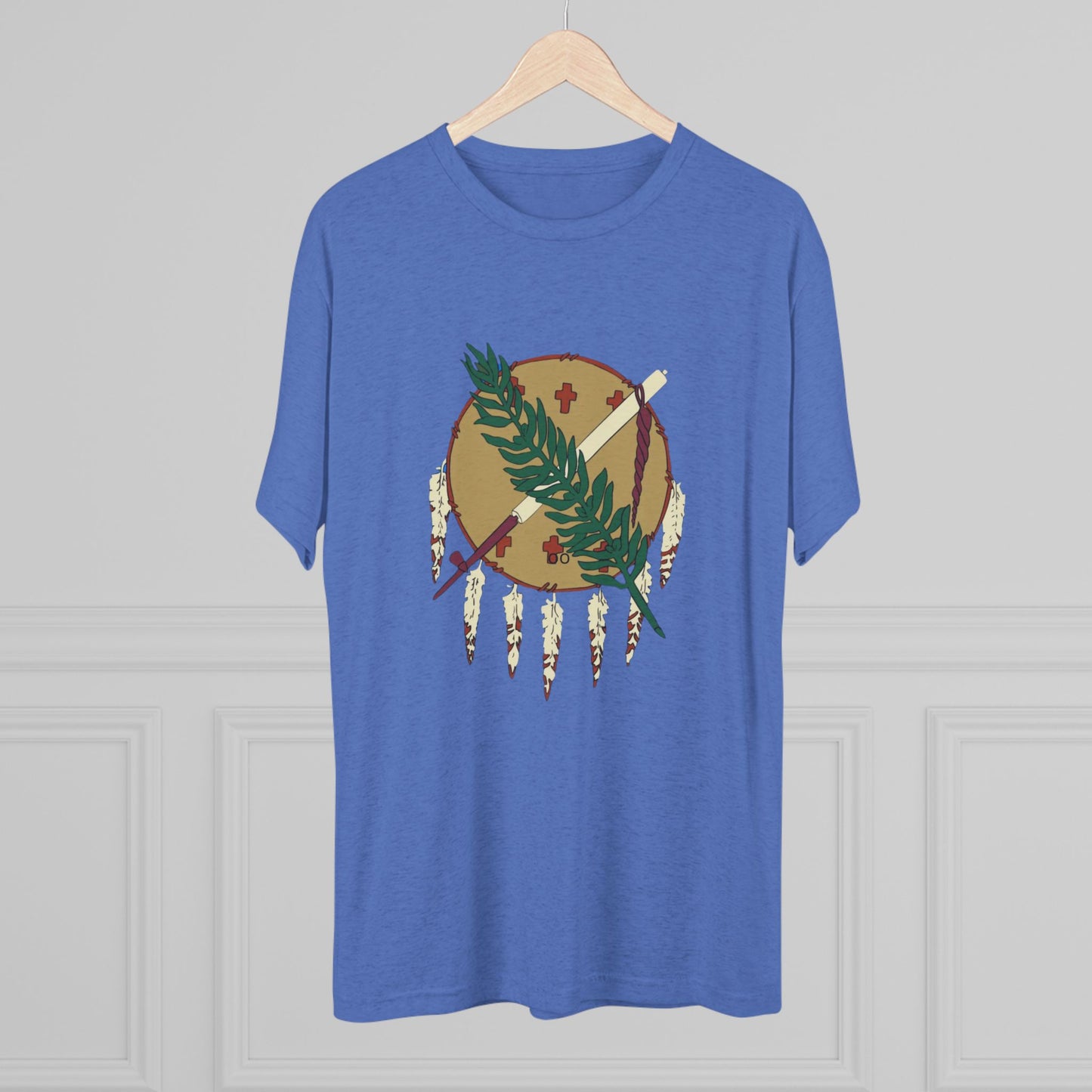 The Osage Shield! Famed for its Beauty and Meaning. Unisex Tri-Blend Crew Tee, Boho Shirt, Casual Wear, Gift for Nature Lovers, Festival Apparel, Unique Graphic Tee