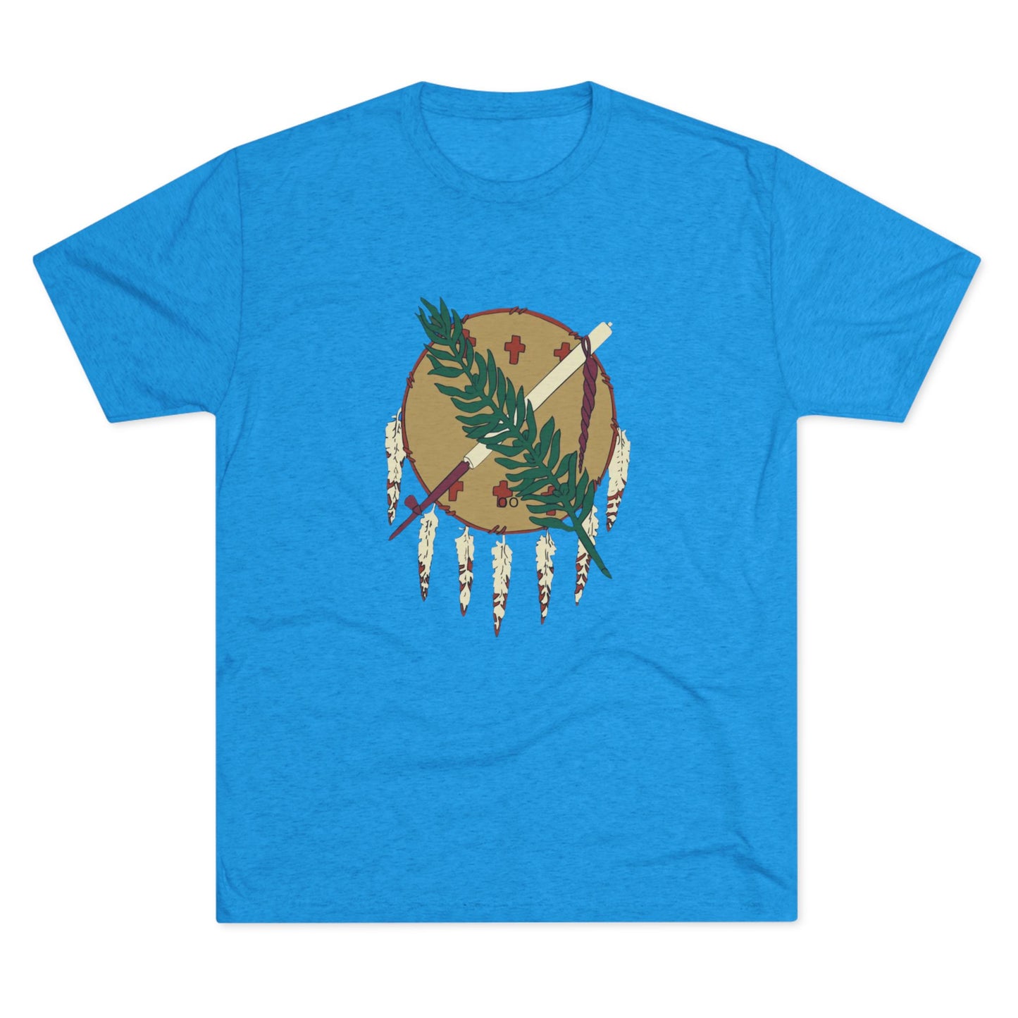 The Osage Shield! Famed for its Beauty and Meaning. Unisex Tri-Blend Crew Tee, Boho Shirt, Casual Wear, Gift for Nature Lovers, Festival Apparel, Unique Graphic Tee