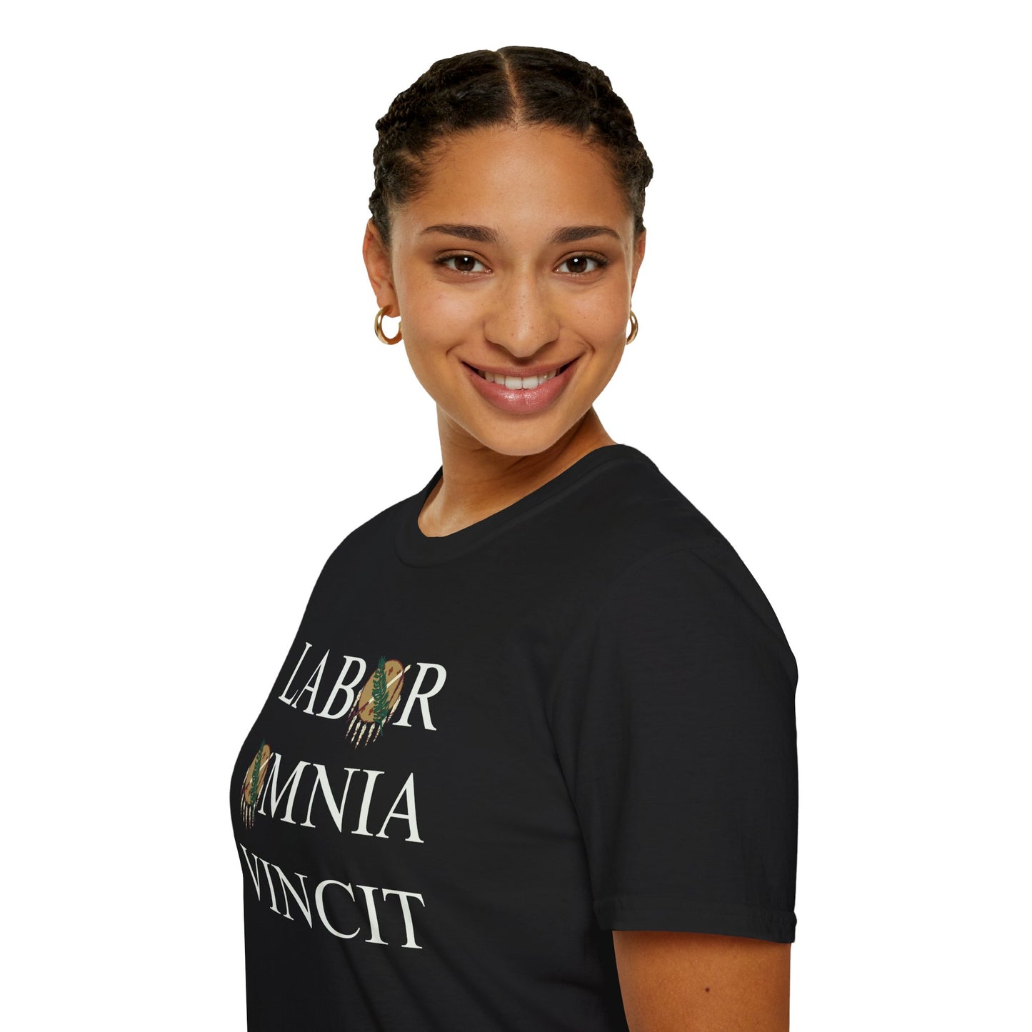 Labor Omnia Vincit. Our True Motto. 100% ring-spun cotton. XS - 5XL