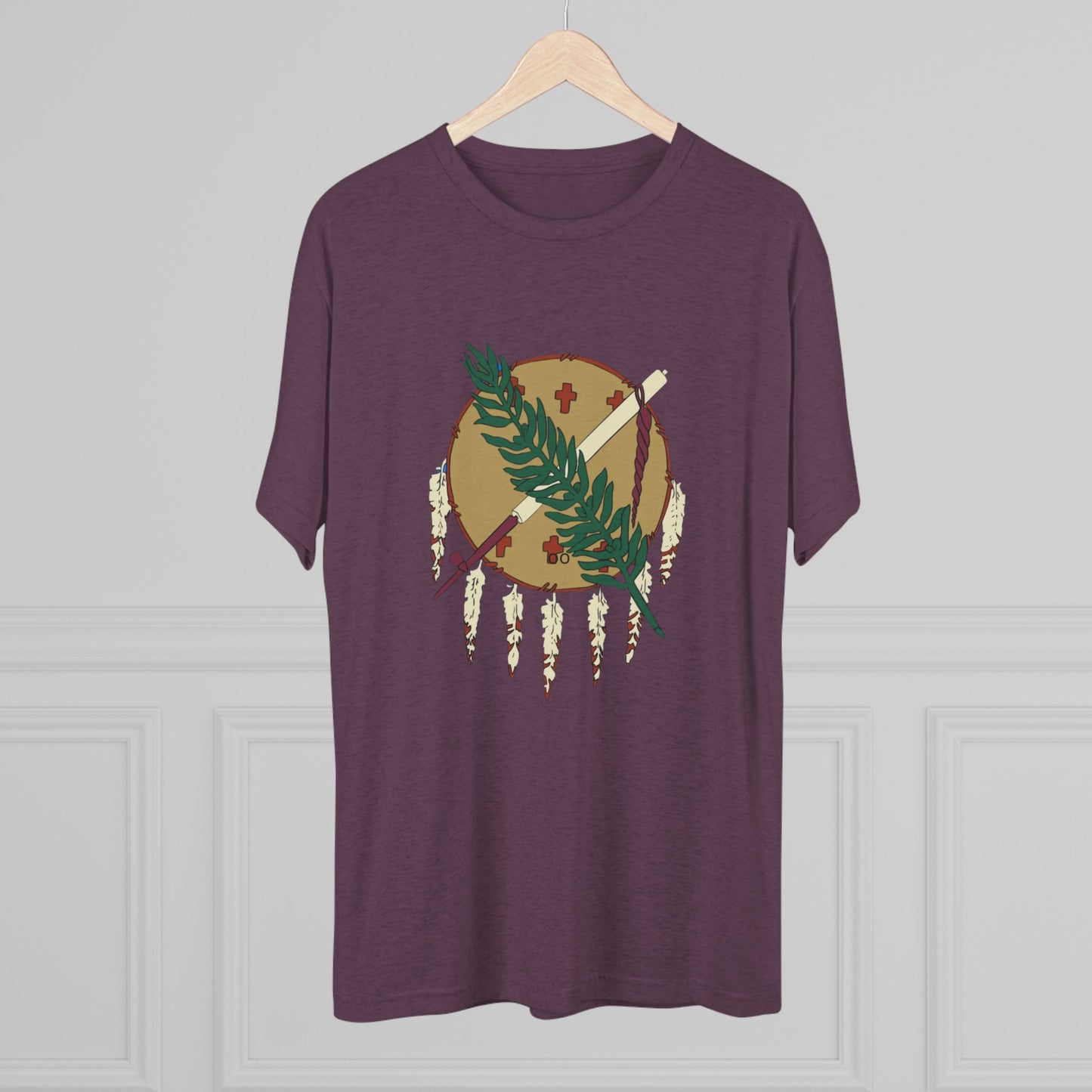 The Osage Shield! Famed for its Beauty and Meaning. Unisex Tri-Blend Crew Tee, Boho Shirt, Casual Wear, Gift for Nature Lovers, Festival Apparel, Unique Graphic Tee