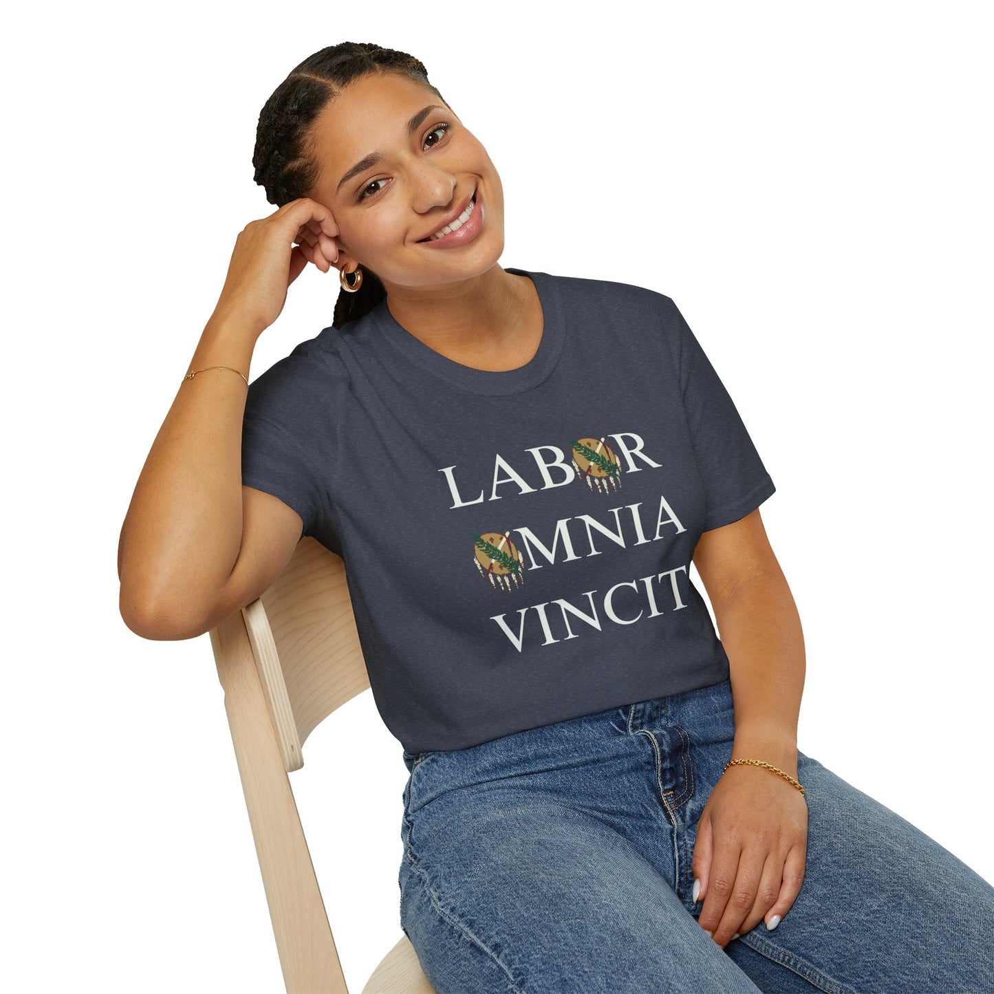 Labor Omnia Vincit. Our True Motto. 100% ring-spun cotton. XS - 5XL
