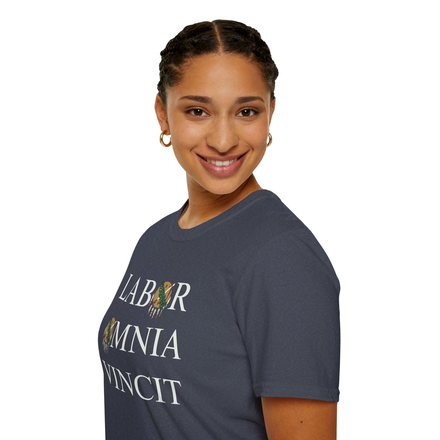 Labor Omnia Vincit. Our True Motto. 100% ring-spun cotton. XS - 5XL