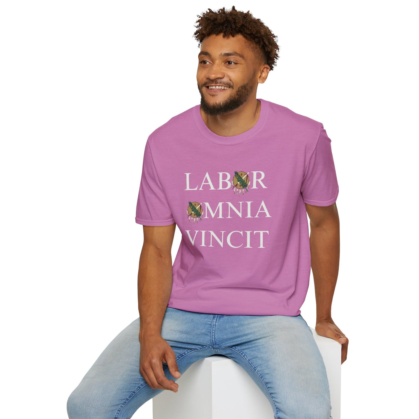 Labor Omnia Vincit. Our True Motto. 100% ring-spun cotton. XS - 5XL