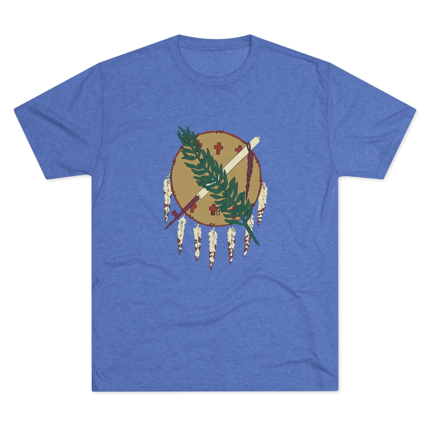 The Osage Shield! Famed for its Beauty and Meaning. Unisex Tri-Blend Crew Tee, Boho Shirt, Casual Wear, Gift for Nature Lovers, Festival Apparel, Unique Graphic Tee