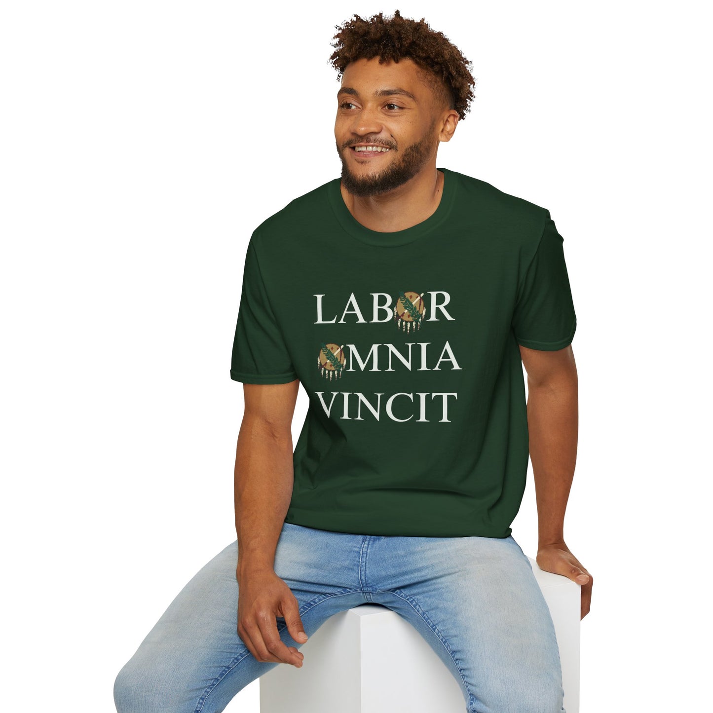 Labor Omnia Vincit. Our True Motto. 100% ring-spun cotton. XS - 5XL