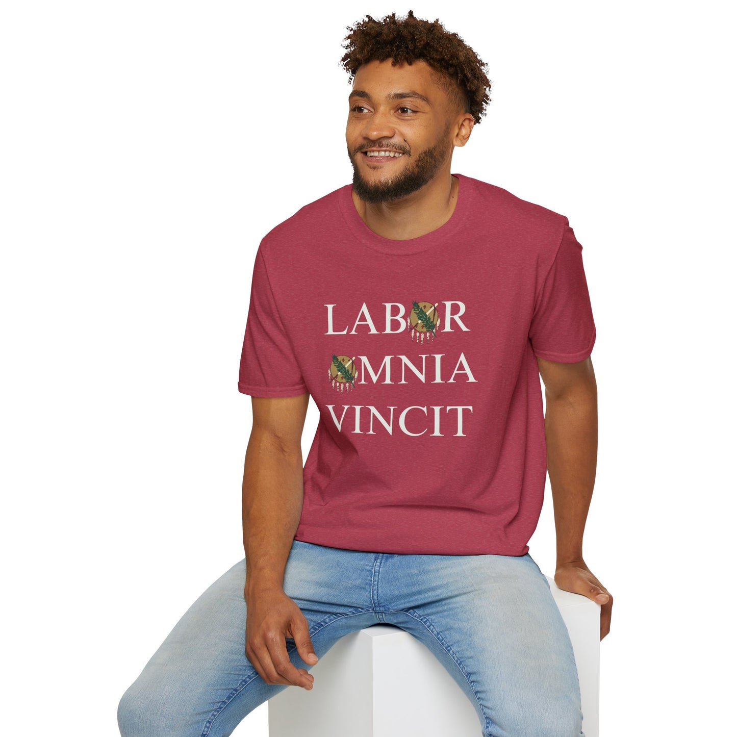 Labor Omnia Vincit. Our True Motto. 100% ring-spun cotton. XS - 5XL