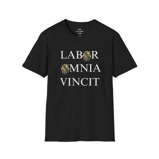 Labor Omnia Vincit. Our True Motto. 100% ring-spun cotton. XS - 5XL
