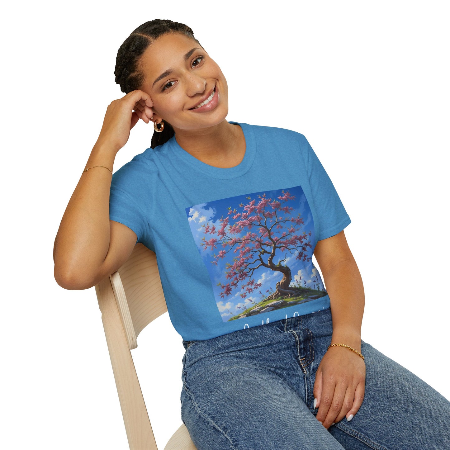 Tranquil Tree T-Shirt, Nature Lover Tee, Gift for Gardeners, Botanical Art Shirt, Relaxed Fit Summer Apparel