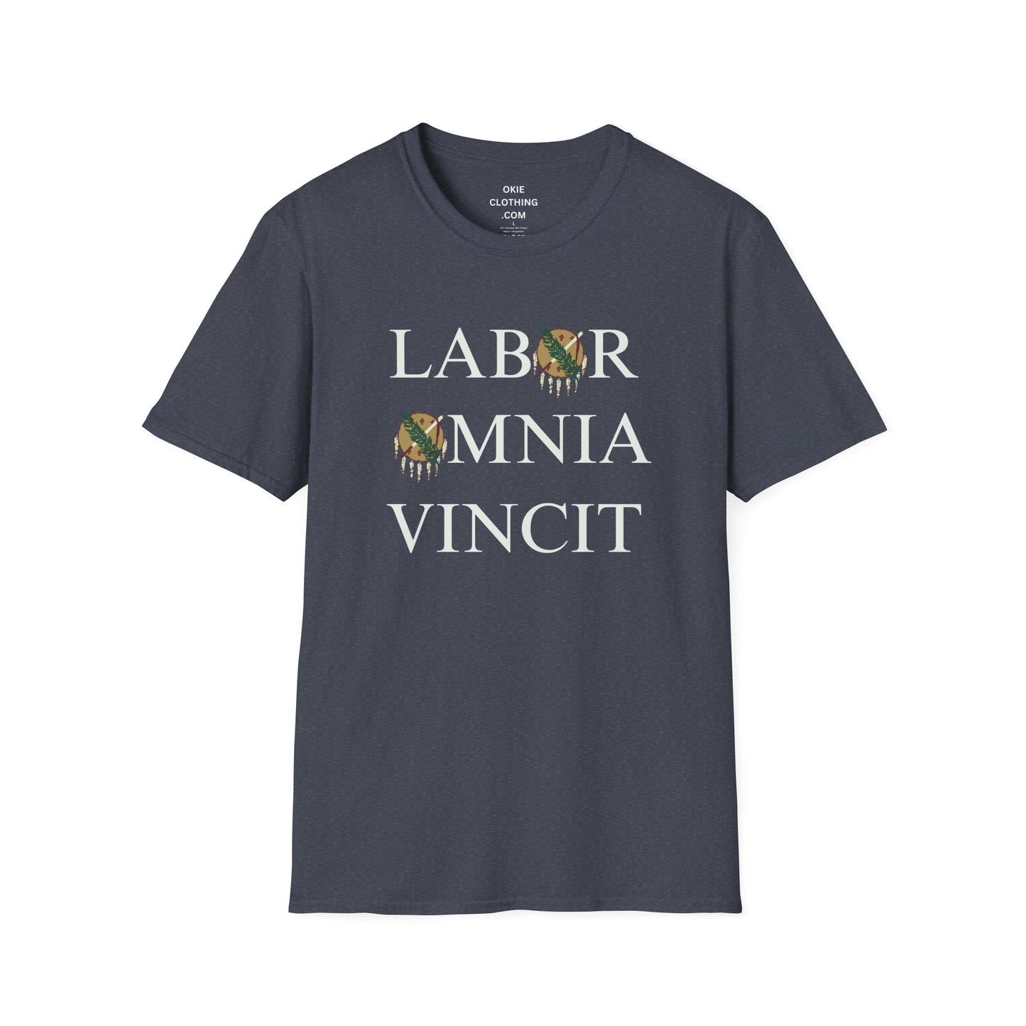Labor Omnia Vincit. Our True Motto. 100% ring-spun cotton. XS - 5XL