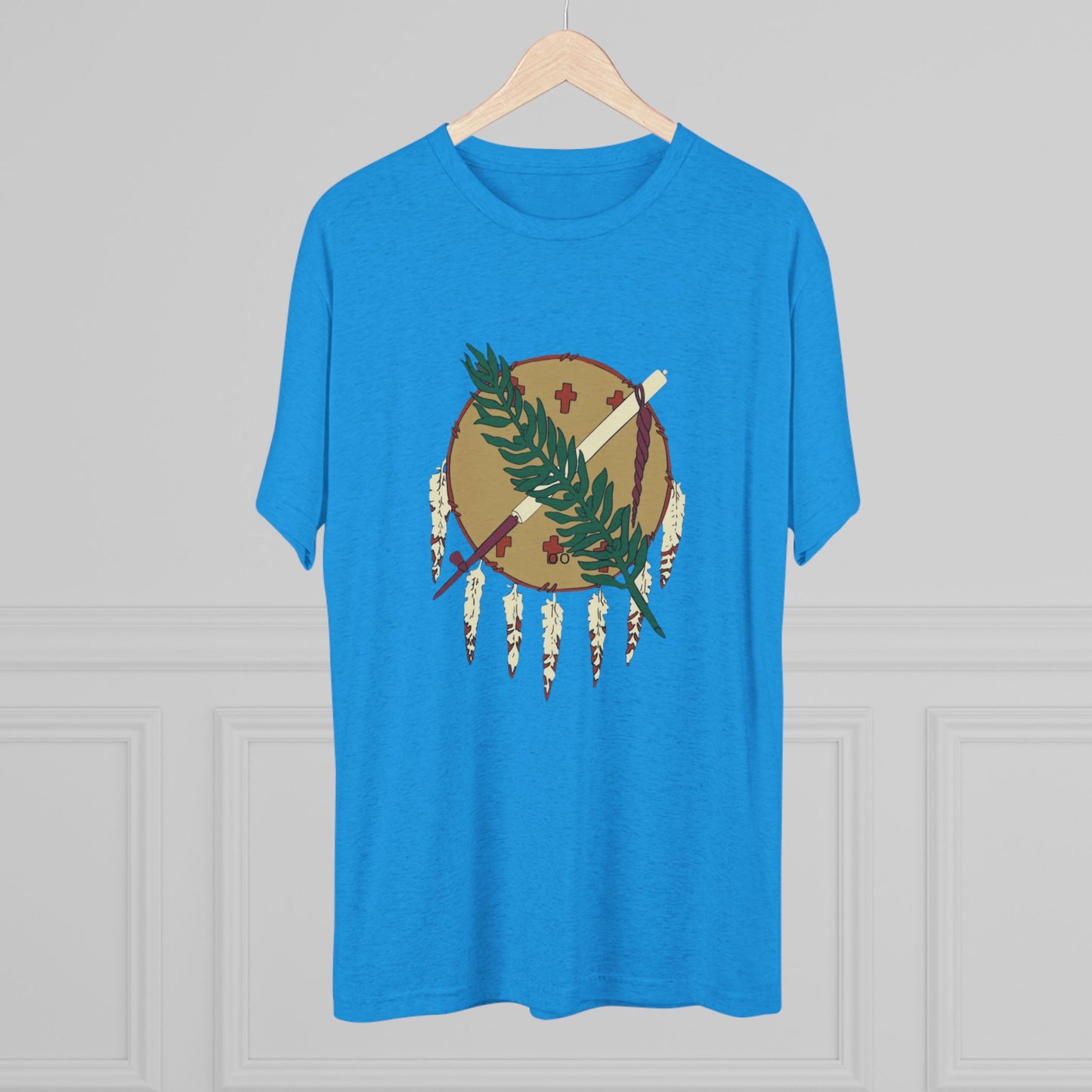 The Osage Shield! Famed for its Beauty and Meaning. Unisex Tri-Blend Crew Tee, Boho Shirt, Casual Wear, Gift for Nature Lovers, Festival Apparel, Unique Graphic Tee