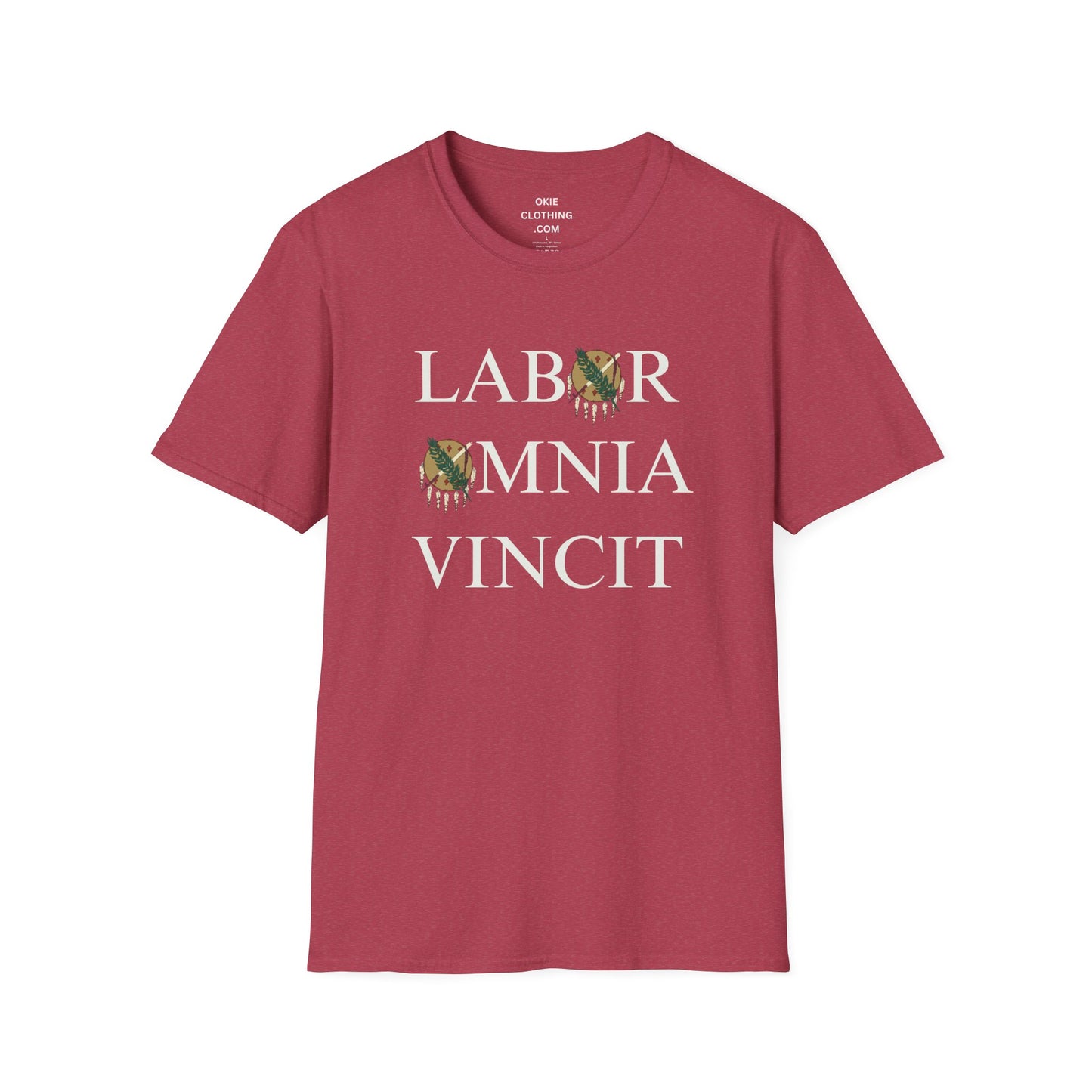 Labor Omnia Vincit. Our True Motto. 100% ring-spun cotton. XS - 5XL