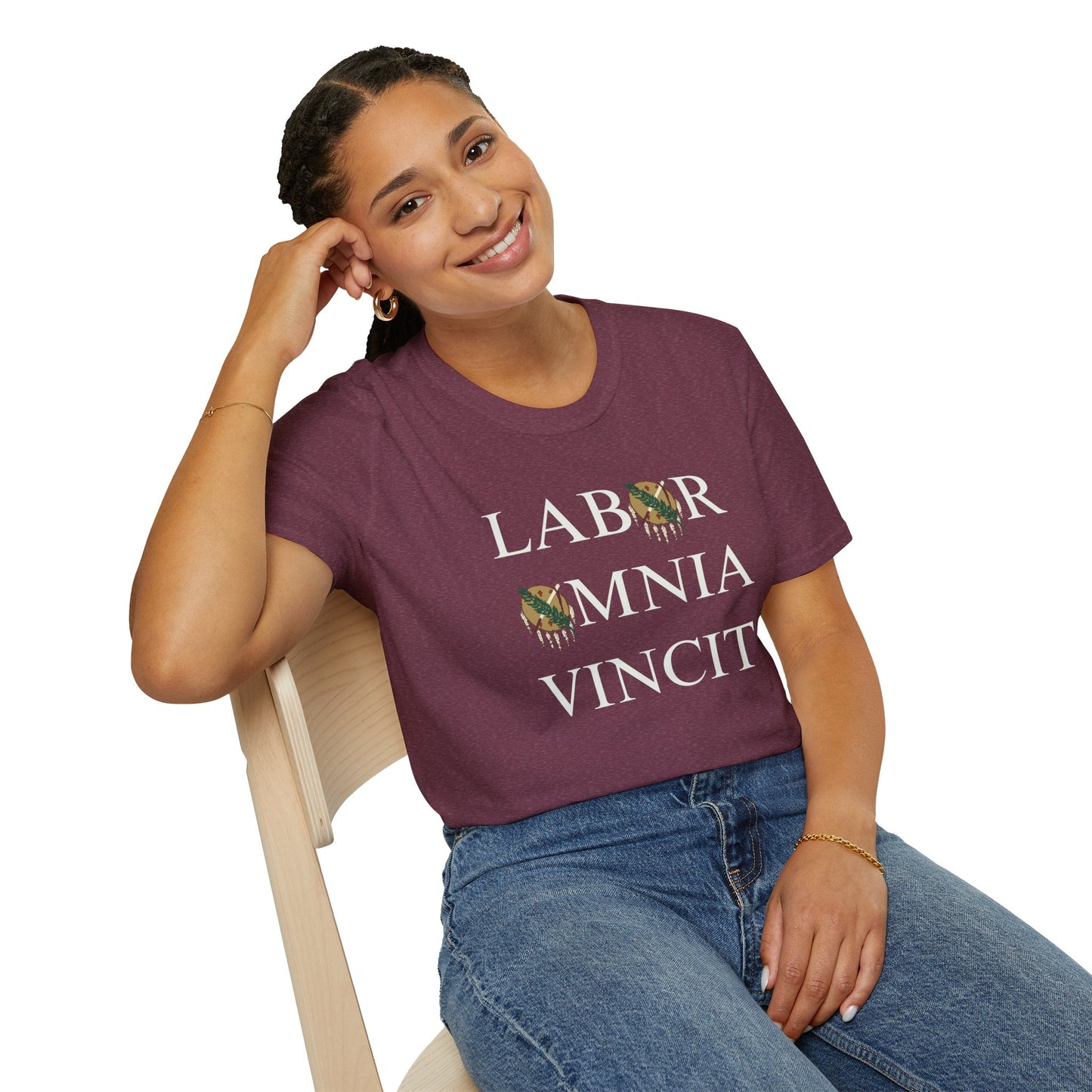 Labor Omnia Vincit. Our True Motto. 100% ring-spun cotton. XS - 5XL